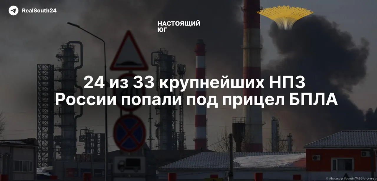 Серии атак по нефтеперерабатывающим заводам приводят к отключению 25% перерабатывающих мощностей страны: страдает производство, логистика и люди, работающие в опасных условиях.