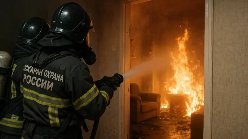 Вечером в десятиэтажном доме на Павловском тракте загорелась квартира на третьем этаже. Спасатели вывели одного человека через окно при помощи автолестницы, пострадавших нет.