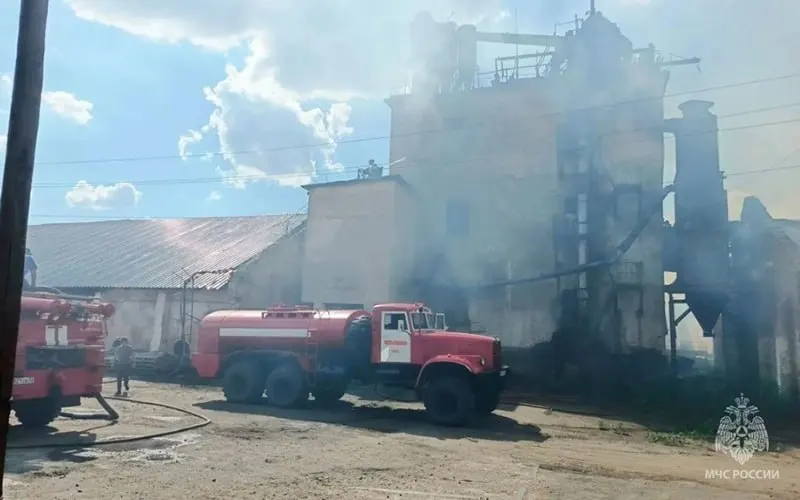 На предприятии в Новичихинском районе загорелись два склада и тюки с сеном — площадь пожара около 4 тыс. кв. м, пострадавших нет.