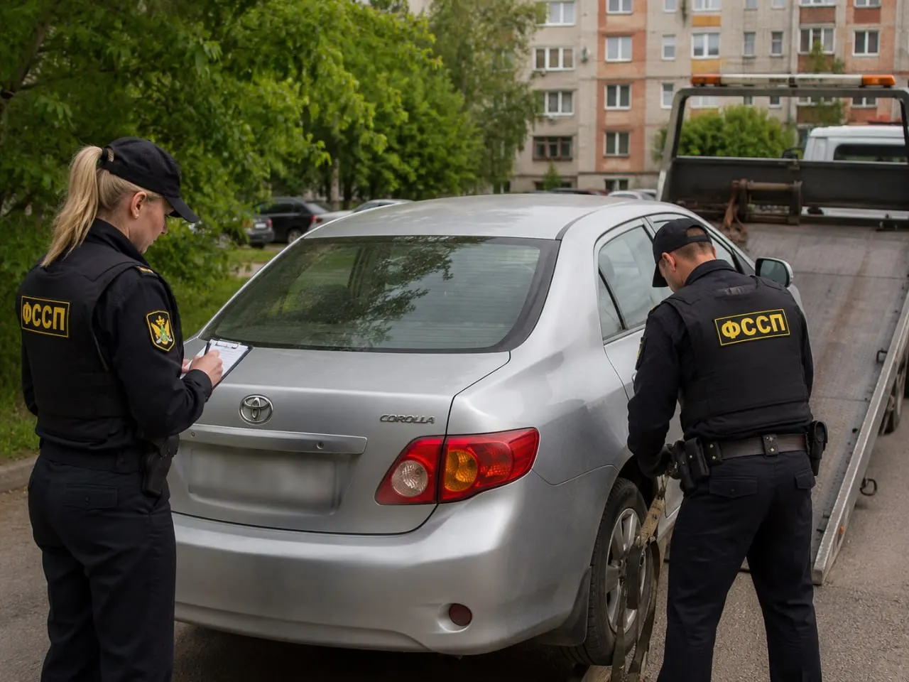 Судебные приставы арестовали её Toyota Corolla — после этого владелица полностью оплатила задолженность по штрафам.