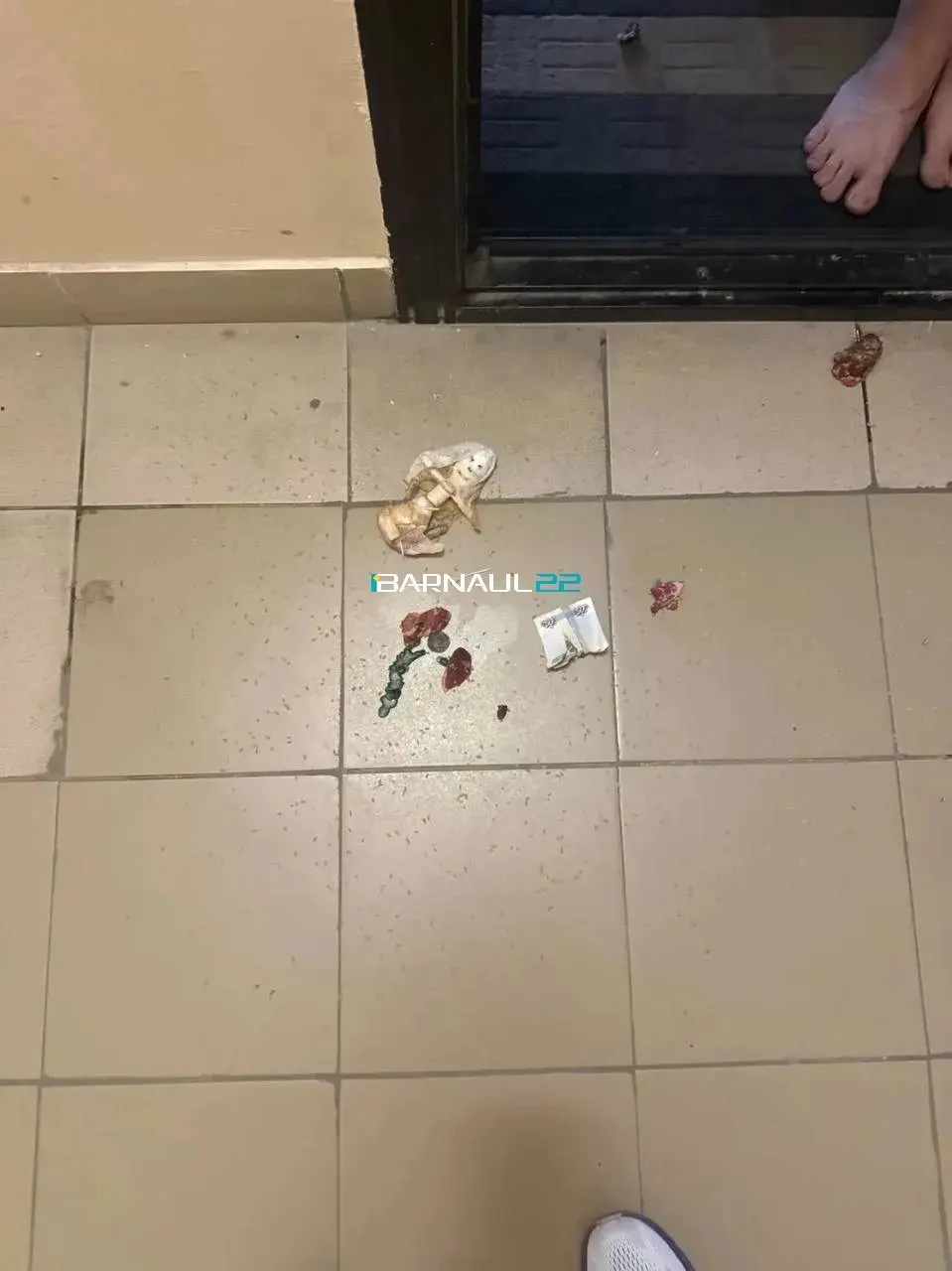 Ночью неизвестный пытался попасть в подъезд жилого дома на проспекте Ленина, 195А, и оставил у двери куклу, деньги и мясо; жильцы обратились в полицию.