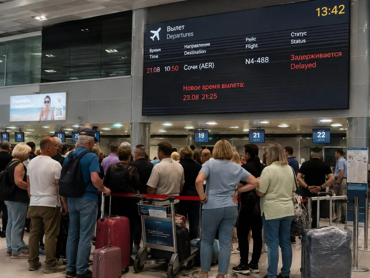 Пассажиры рейса Nordwind 4-488 сообщают о многодневной задержке вылета из Барнаула в Сочи; билеты продолжают продаваться, официальных комментариев авиакомпании нет.