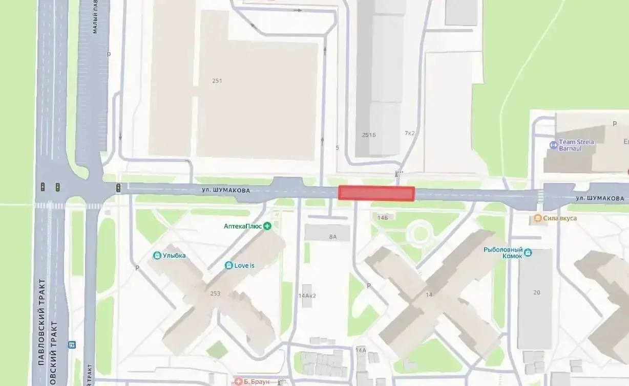 С 10:00 17 августа по 6:00 24 августа движение по улице Шумакова в районе дома №251б будет закрыто в связи с модернизацией тепловых, водопроводных и канализационных сетей.