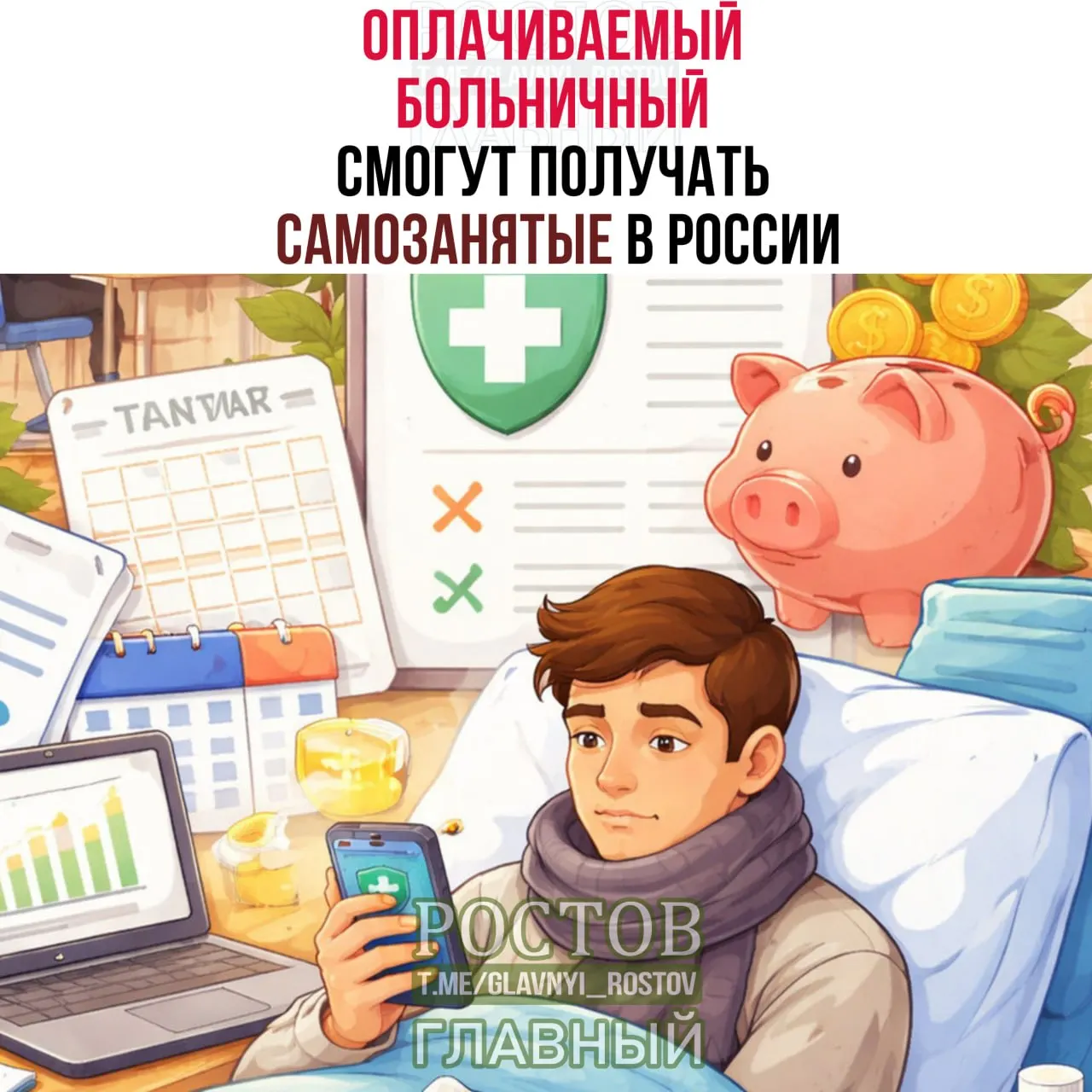 Самозанятые получат право на оплачиваемый больничный: при ежемесячных взносах 1 344 ₽ положена выплата 35 000 ₽, при взносах 1 920 ₽ — 50 000 ₽. Оформить можно через «Мой налог», Госуслуги или СФР.