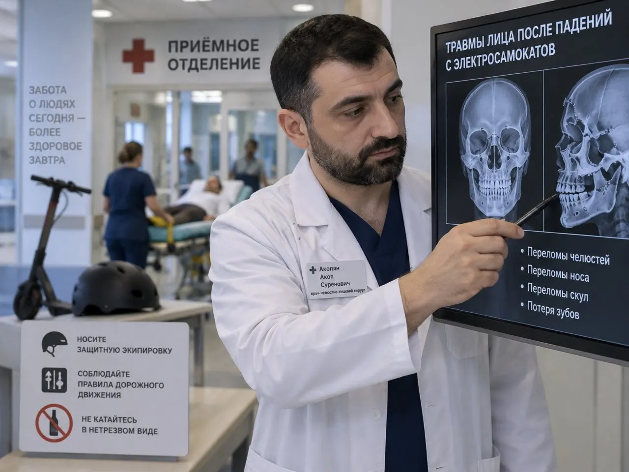 За лето в городской больнице Барнаула зафиксированы случаи переломов челюсти, носа и скул у пользователей электросамокатов. Медики предупреждают о серьёзности травм и призывают соблюдать безопасность.