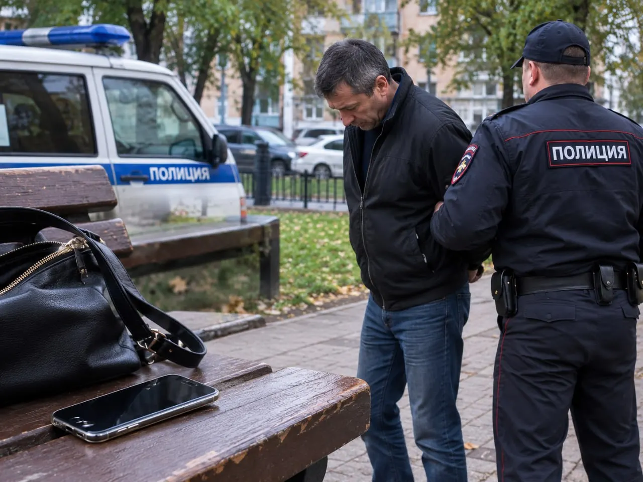 Телефон стоимостью 40 тысяч рублей исчез из сумки, оставленной без присмотра на улице; задержан 46-летний мужчина, который признался в краже.