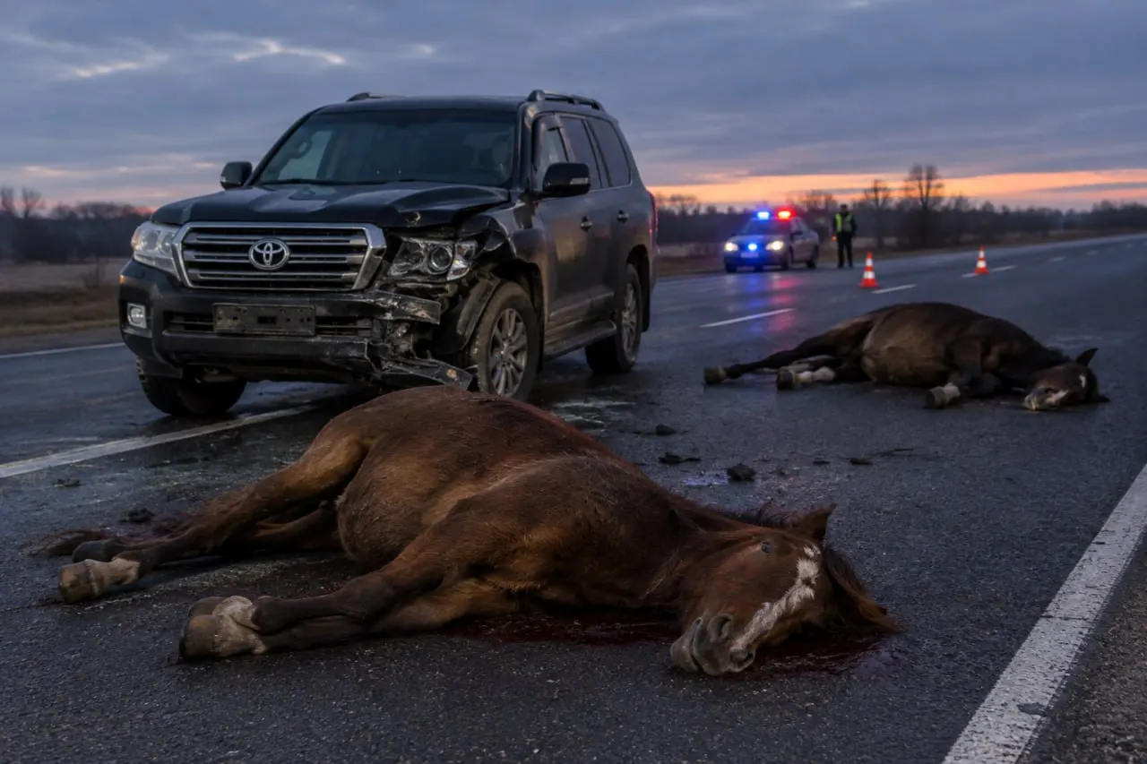 В Рубцовском районе на трассе А-322 автомобиль сбил лошадей, животные погибли; обстоятельства ДТП уточняются.
