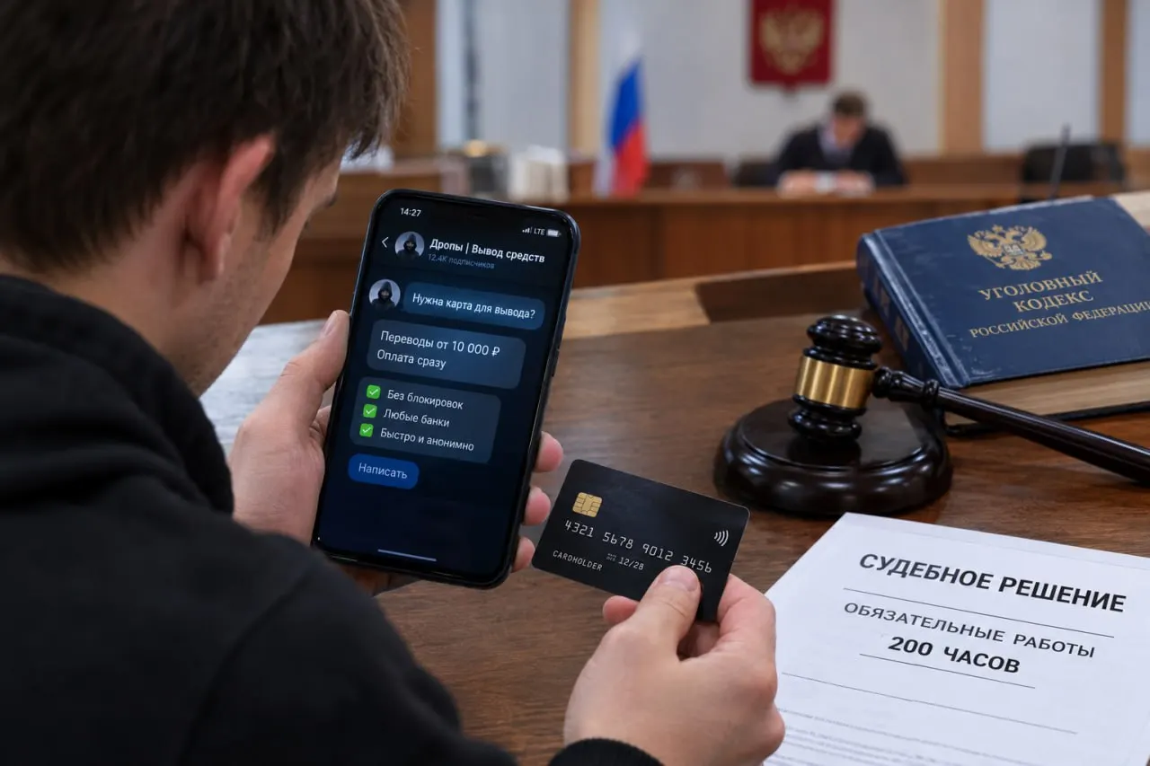 Барнаулец передал банковскую карту и SIM‑карту мошенникам; позже злоумышленники похитили крупную сумму у другого человека. Мировой суд назначил 200 часов обязательных работ.